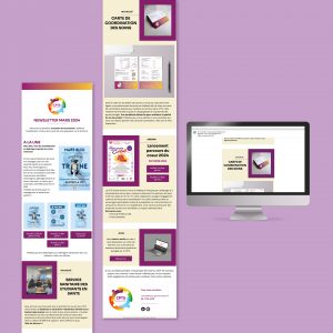 création d'une newsletter sur écran d'ordinateur