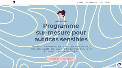 page d'accueil du site web vitrine Chloé Quentrec