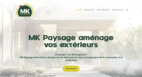 page d'accueil du site web MK paysage à Donges